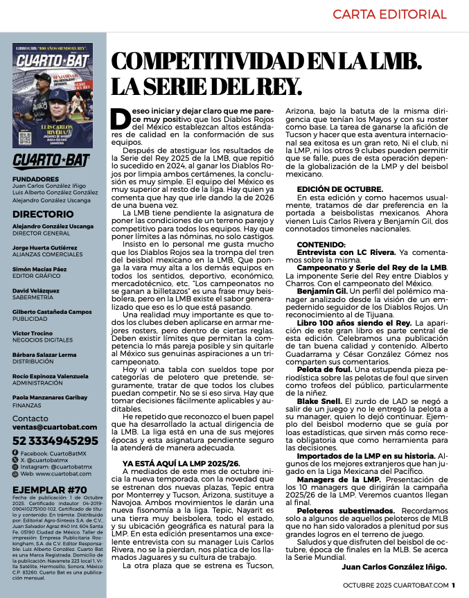 Carta editorial Octubre 2025