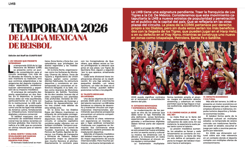 Temporada 2026 de la LMB