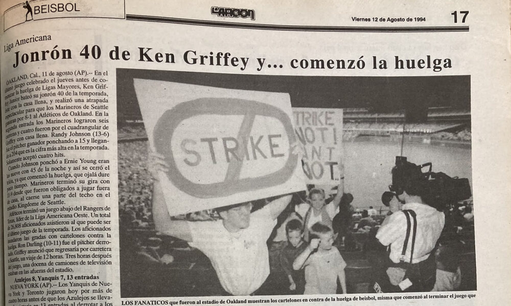 la Asociación de Jugadores (MLBPA) tomó una decisión drástica el 12 de agosto de 1994: iniciar una huelga. Lo que parecía un conflicto temporal se convirtió en el paro laboral más largo de la historia del deporte, borrando del mapa el final de la temporada regular, los playoffs y, por primera vez en 90 años, la Serie Mundial. Aquí les contamos la historia en 6 minutos.